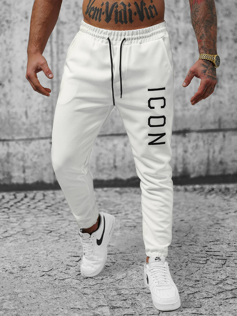 Baltos vyriškos sportinės kelnės OZONEE O/D9125