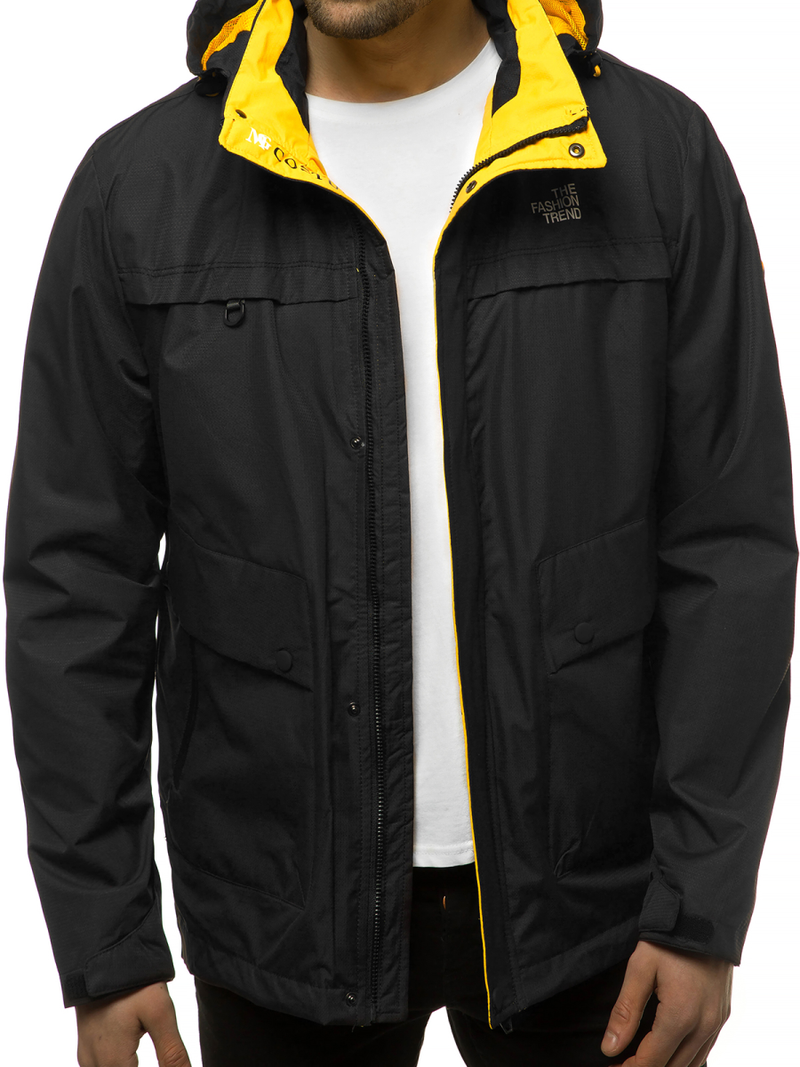 Pereinamojo laikotarpio juoda vyriška striukė OZONEE MG/2510