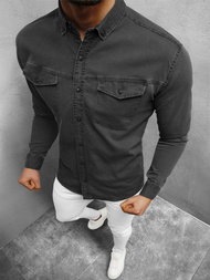 Grafitinė vyriški džinsiniai marškiniai OZONEE O/K1263