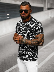 Juodi vyriški marškinėliai OZONEE O/T1268/3