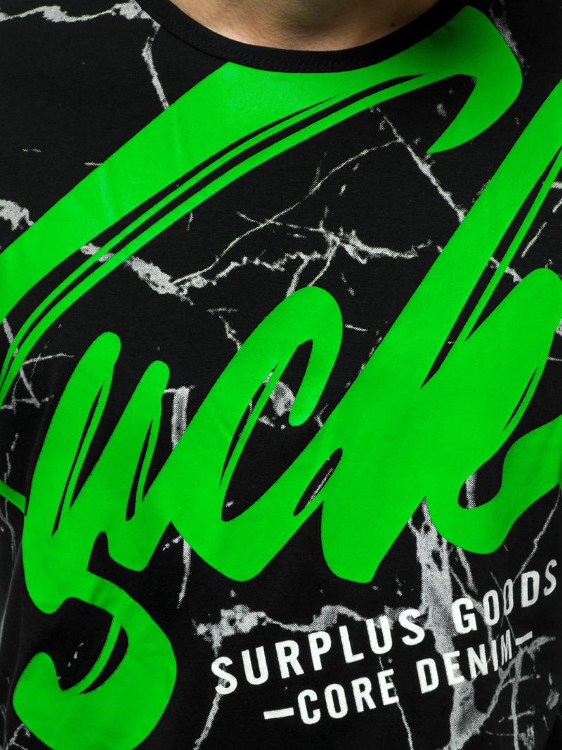 Juodi vyriški marškinėliai OZONEE JS/KS2015