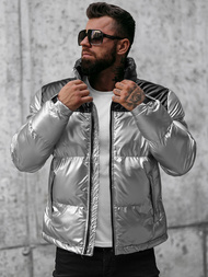 Žieminė sidabrinė vyriška striukė OZONEE JB/JP1188/2Z