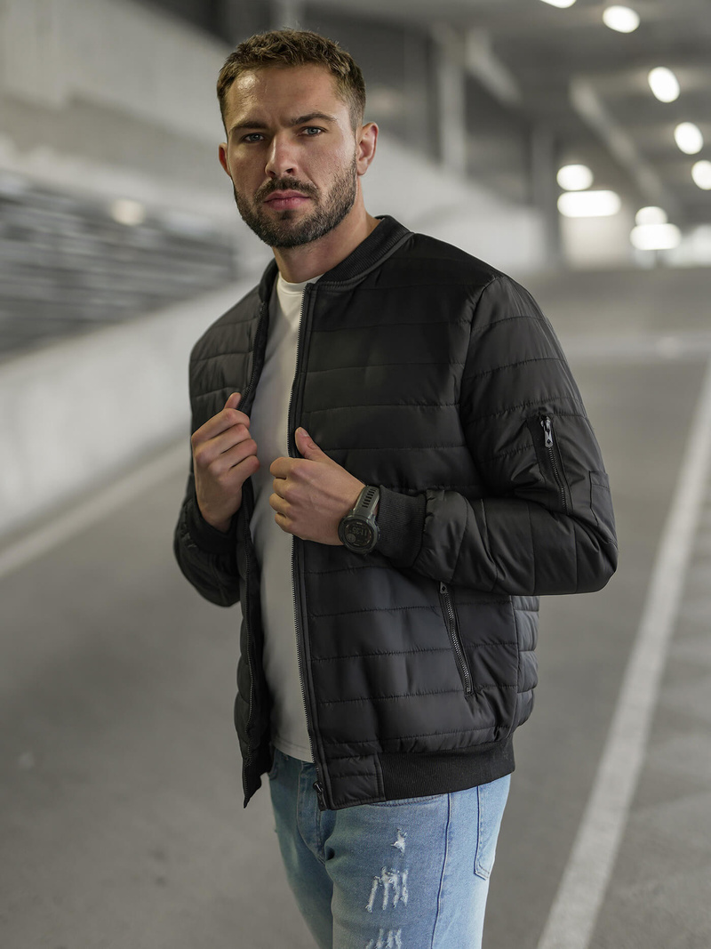 Juoda vyriška striukė OZONEE JS/8M985/392Z