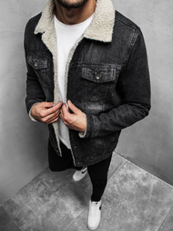 Juoda vyriška džinso striukė OZONEE JB/JP1158Z