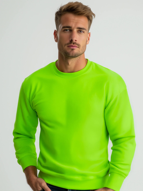Žaliai-Neoninis vyriškas džemperis OZONEE JS/2001-10Z