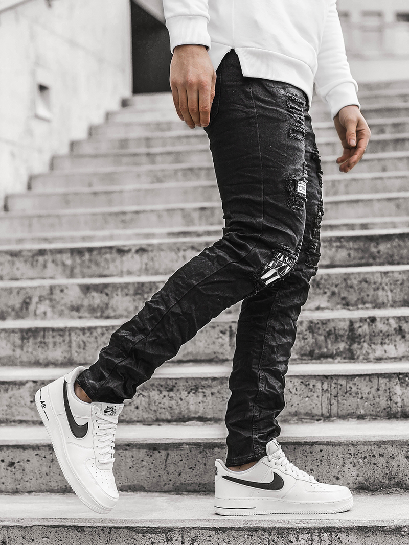 Juodos vyriškos džinso kelnės OZONEE V/19401