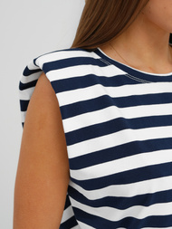 Baltai-granatinė moteriški marškinėliai OZONEE JS/R61670