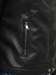 Juoda Moteriška Odinė Striukė OZONEE JS/11Z8008