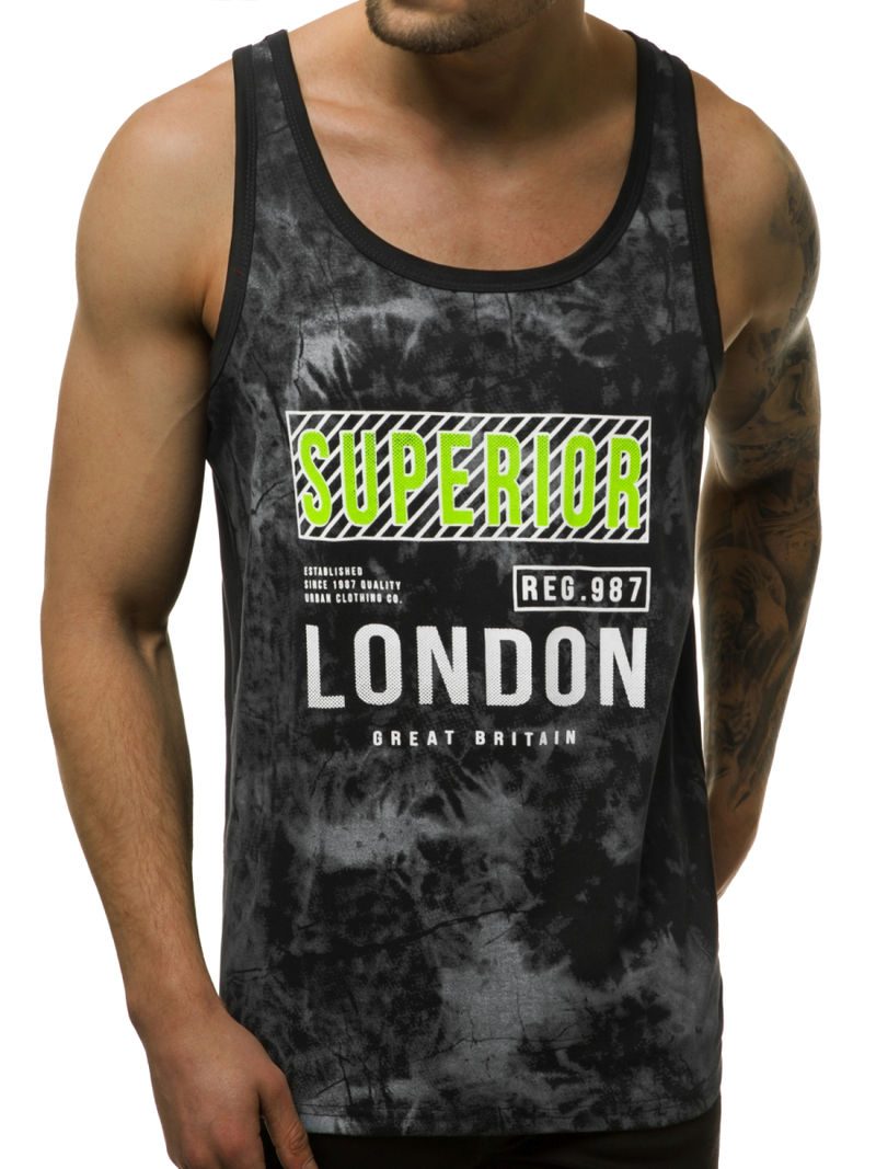 Juodi vyriški berankoviai marškinėliai OZONEE JS/SS11037