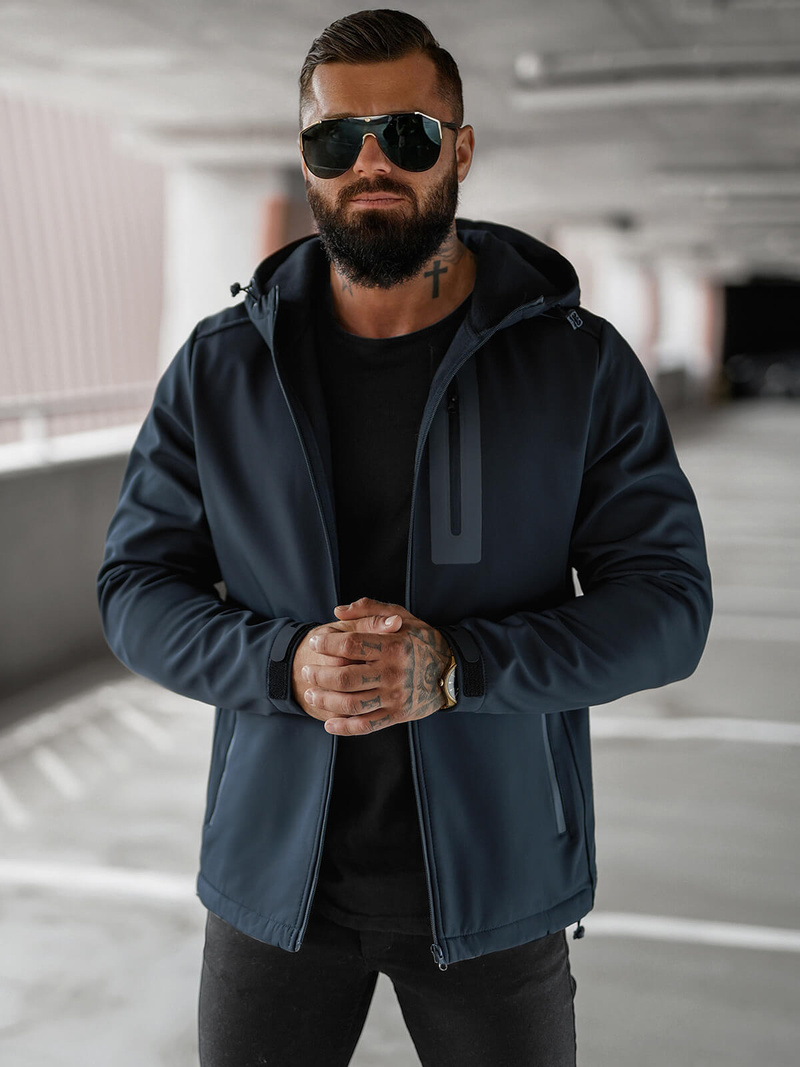 Granatinė vyriška softshelte striukė OZONEE JS/27B6513/25Z