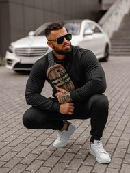 Juodas vyriškas sportinis kostiumas OZONEE JS/68C10385/3Z