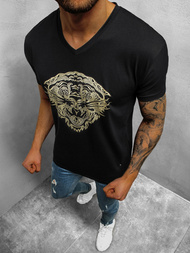 Juodas vyriški marškinėliai OZONEE NB/3011