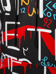 Juodas vyriškas džemperis su gobtuvu OZONEE JS/8B1233/3