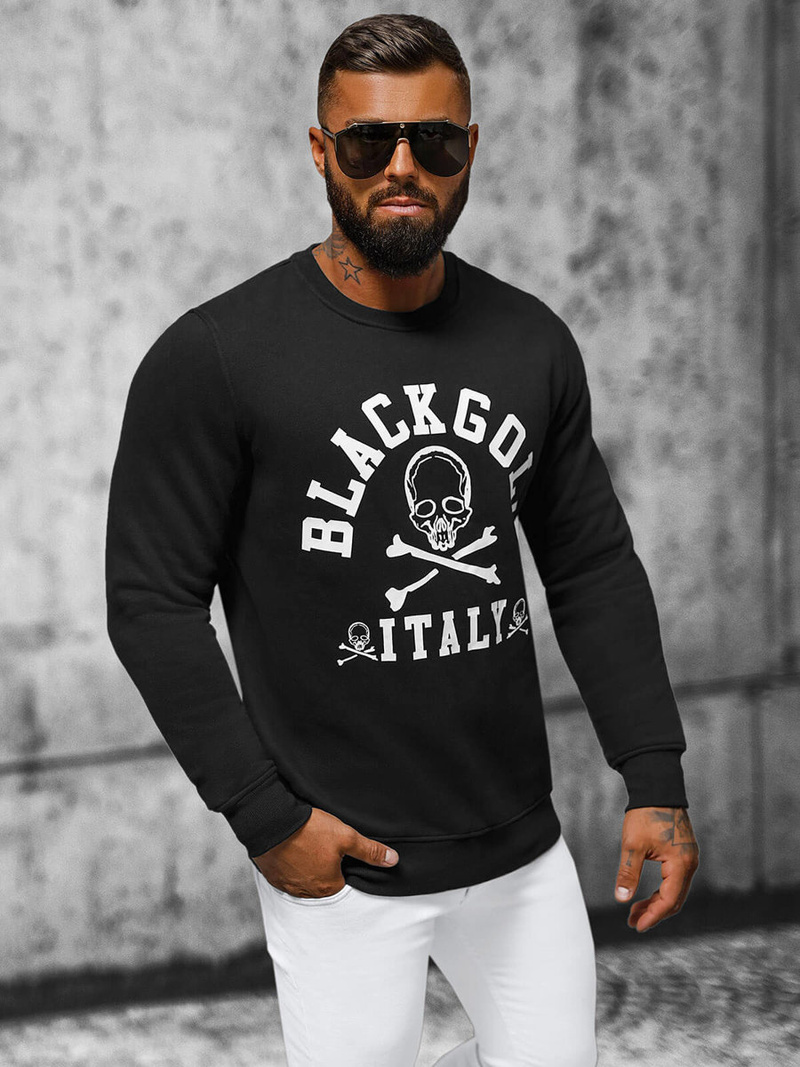 Juodas vyriškas džemperis OZONEE NB/MF2013