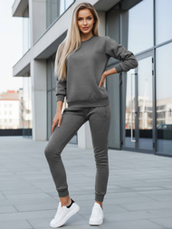 Grafitinis moteriškas sportinis dviejų dalių kostiumas OZONEE JS/CKW01