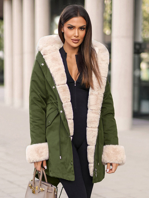 Žalia moteriška žieminė striukė OZONEE JS/M763/136Z