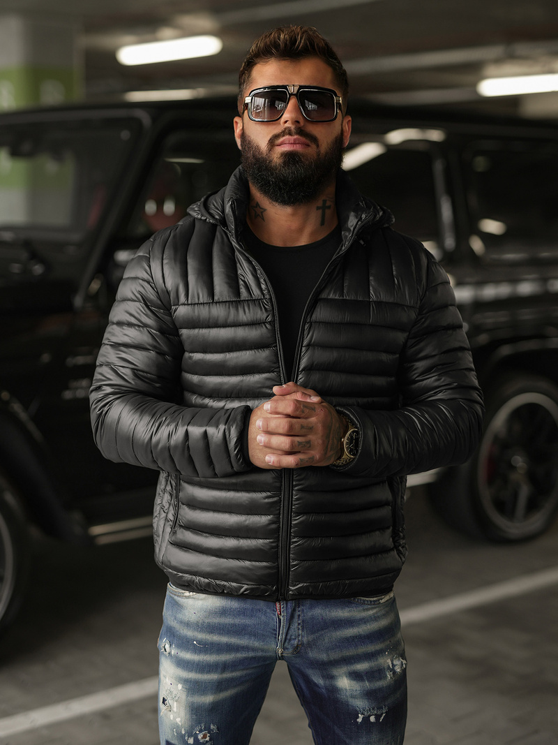 Juodi vyriška striukė OZONEE JS/16M9336/392BZ