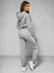 Pilkas moteriškas sportinis dviejų dalių kostiumas OZONEE JS/8C67/2