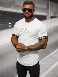 Balta ir auksinė vyriški marškinėliai OZONEE O/T7578