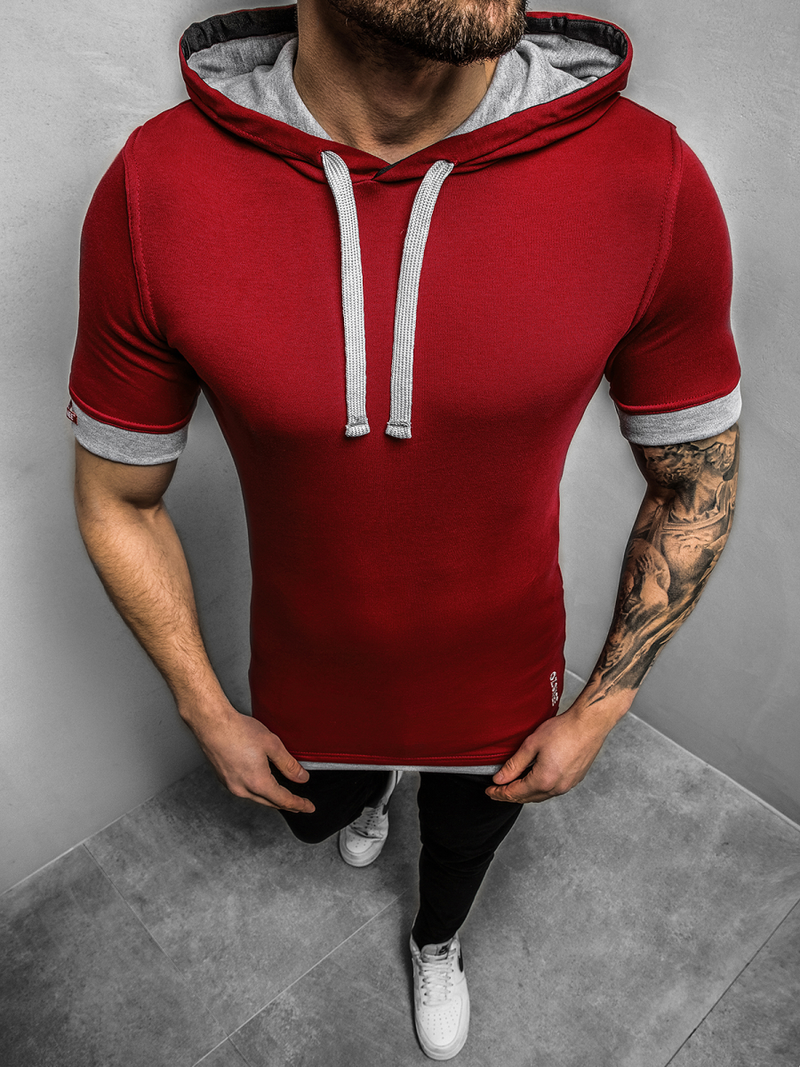 Bordiniai vyriški marškinėliai su gobtuvu OZONEE O/1273Z