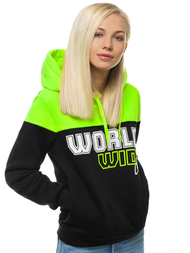 Juodas moteriškas džemperis su gobtuvu OZONEE JS/KSW2006