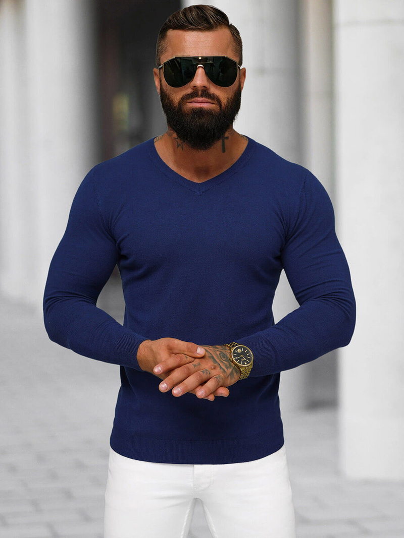 Tamsiai-Mėlynas vyriškas megztinis OZONEE NB/MMB601/5Z