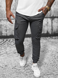 Grafitiniai vyriškos chino jogger stiliaus kelnės OZONEE NB/MP0202GS