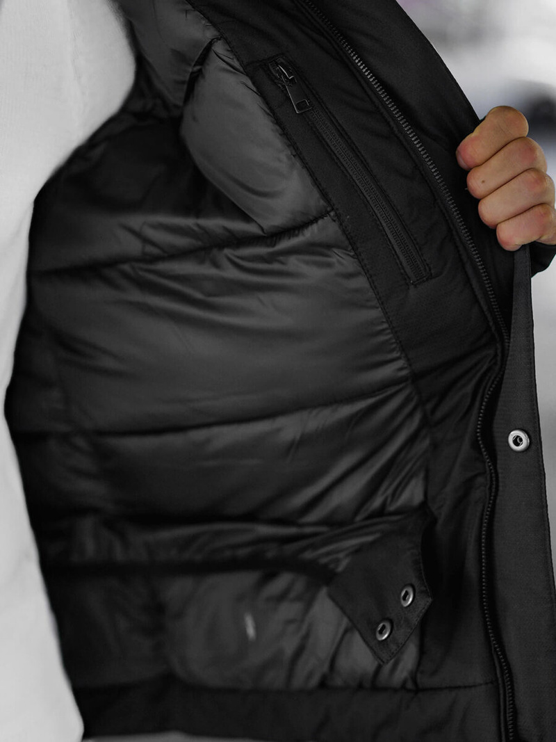 Juodai-pilka vyriška žieminė striukė OZONEE JS/91M9903/92