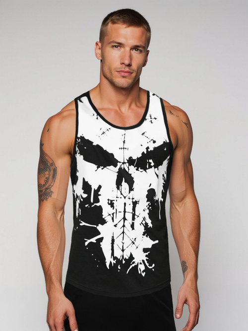 Juodi vyriški berankoviai marškinėliai OZONEE JS/8B1708/3