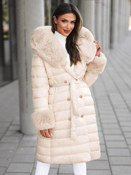 Smėlinis moteriška paltas OZONEE JS/5M3160/254Z