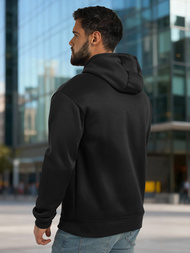 Juoda vyriškas džemperis su gobtuvu OZONEE JS/8B1983/3