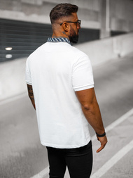 Balta vyriški polo marškinėliai OZONEE O/DA803