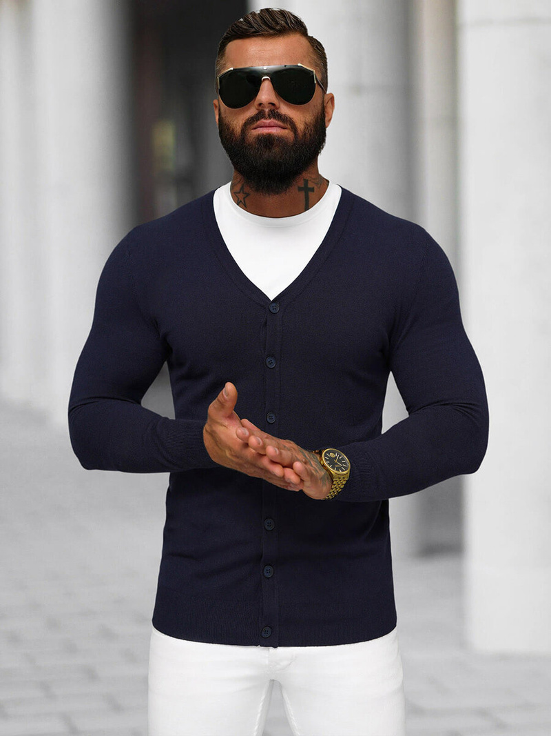 Granatinis vyriškas megztinis OZONEE NB/MM6006/6Z