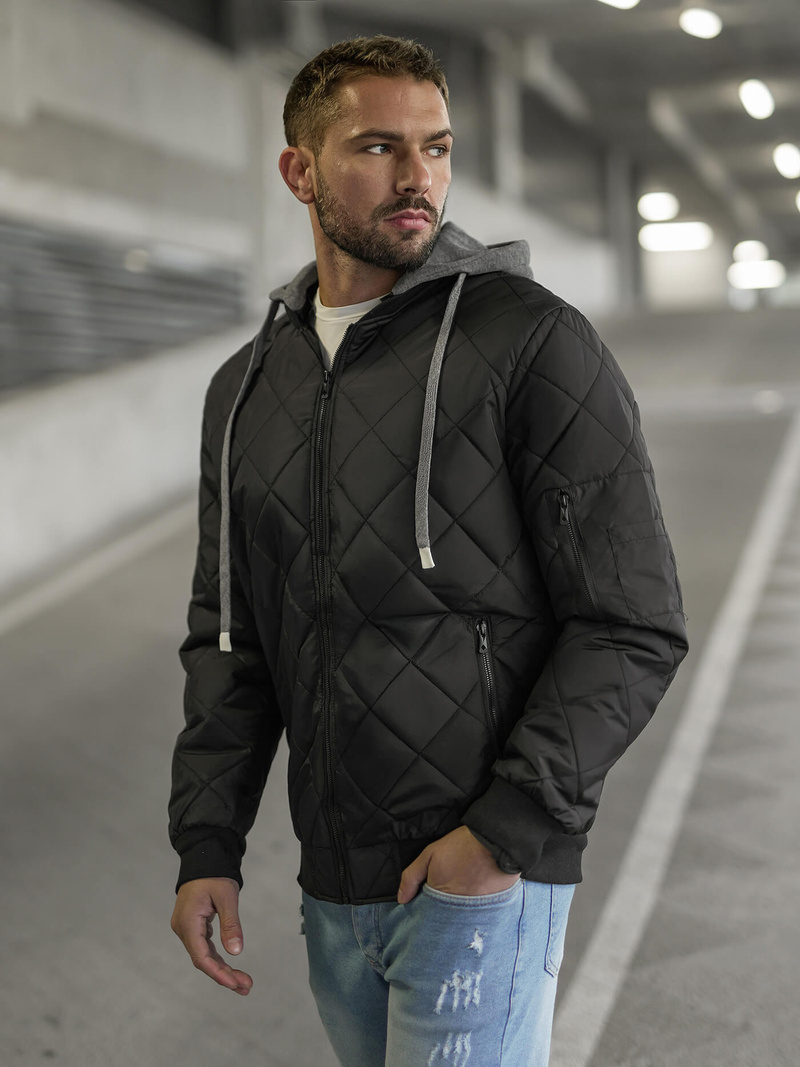 Juoda vyriška striukė OZONEE JS/8M986/392Z