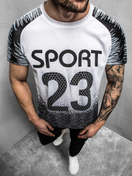 Baltai-Juodi vyriški marškinėliai OZONEE JS/KS2068Z