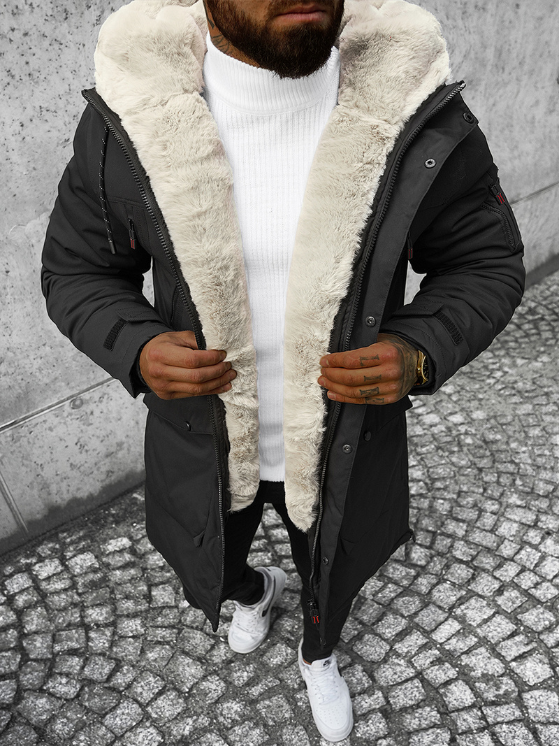 Juoda vyriška žieminė striukė OZONEE JS/22M50/392