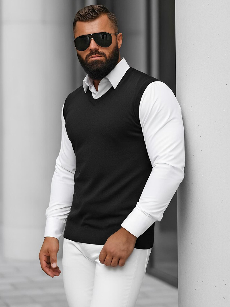 Tamsiai vyriškas megztinis OZONEE NB/MM6005/4Z