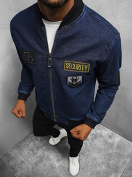 Granatinė vyriška džinso striukė OZONEE NB/MJ509B