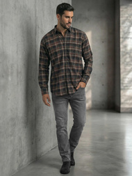 Granatinė vyriški marškiniai OZONEE V/V177Z