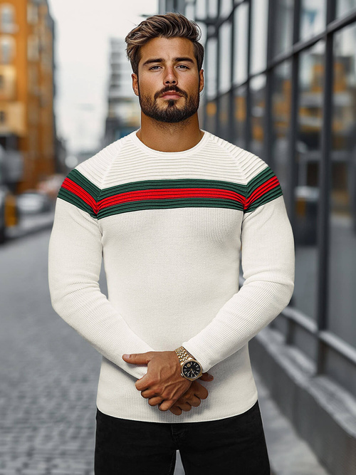 Pieno spalva vyriškas megztinis OZONEE L/2457Z