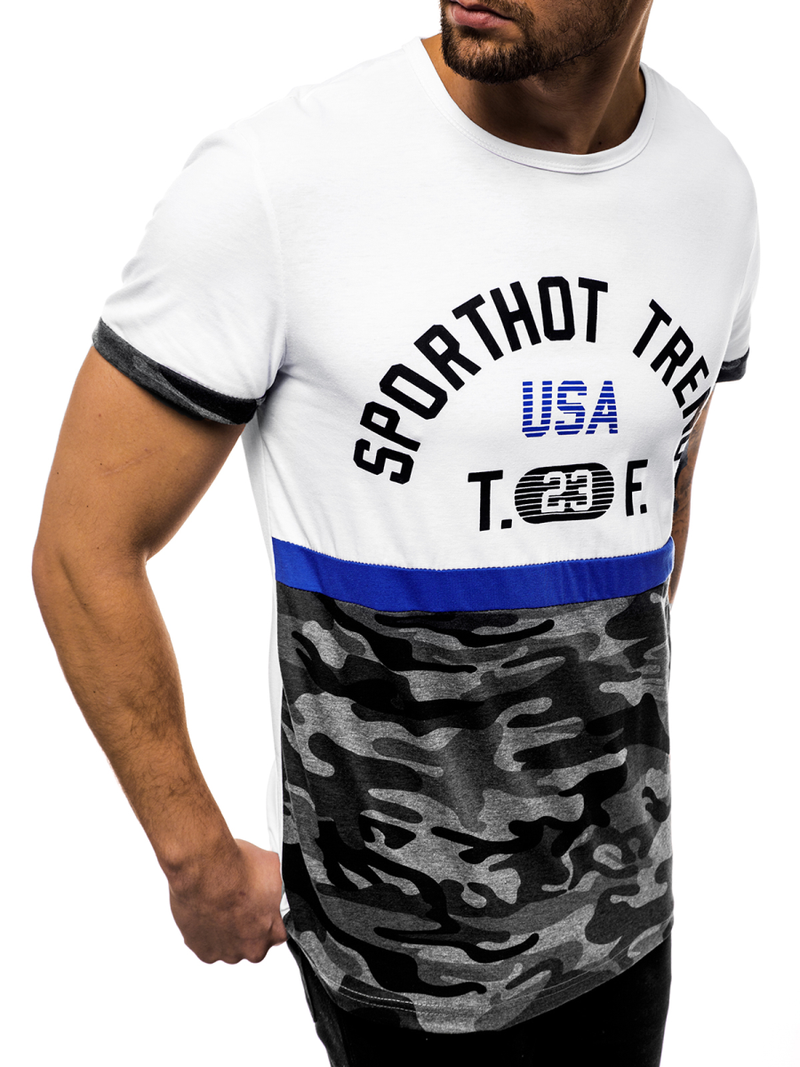 Balti vyriški marškinėliai OZONEE JS/SS10983