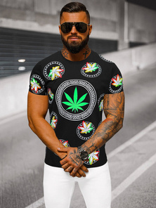 Juodi vyriški marškinėliai OZONEE O/T135/3