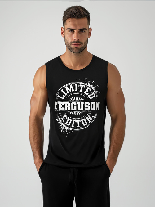 Juodi vyriški berankoviai marškinėliai OZONEE JS/8B1725/3