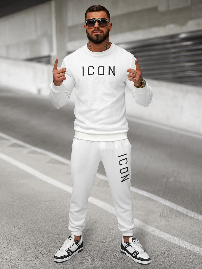 Baltos vyriškos sportinės kelnės OZONEE O/D9125Z