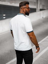 Balta vyriški polo marškinėliai OZONEE O/DA729