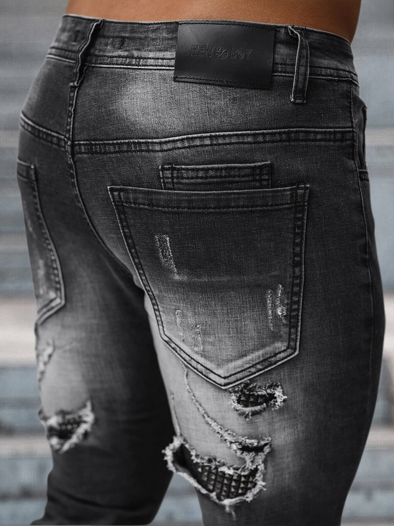 Juodai vyriški džinsai OZONEE NB/MP0152N