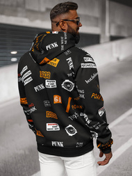 Juodas vyriškas džemperis su gobtuvu OZONEE JS/8B1250/3