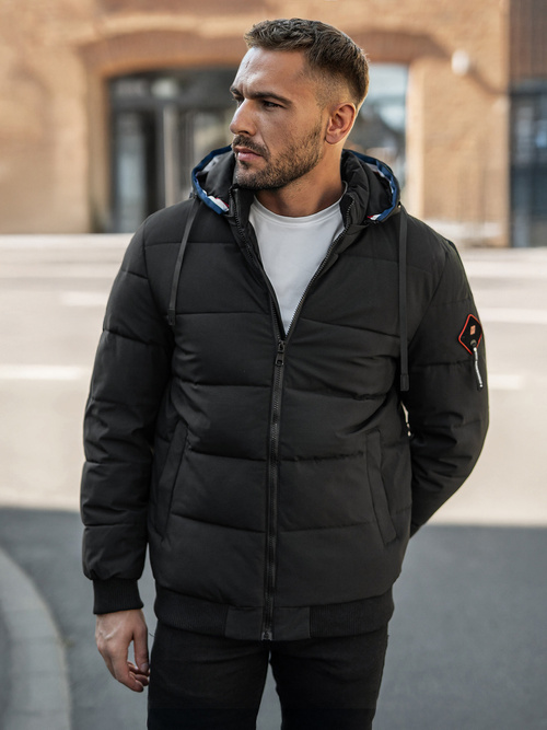 Juoda vyriška žieminė striukė OZONEE JS/31M5031/392Z