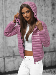 Šviesiai-rožinė moteriška dvipusis striukė OZONEE O/H953Z