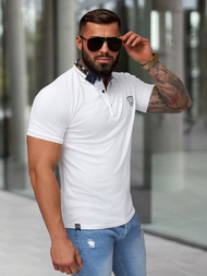 Balti vyriški polo marškinėliai OZONEE O/QQ921